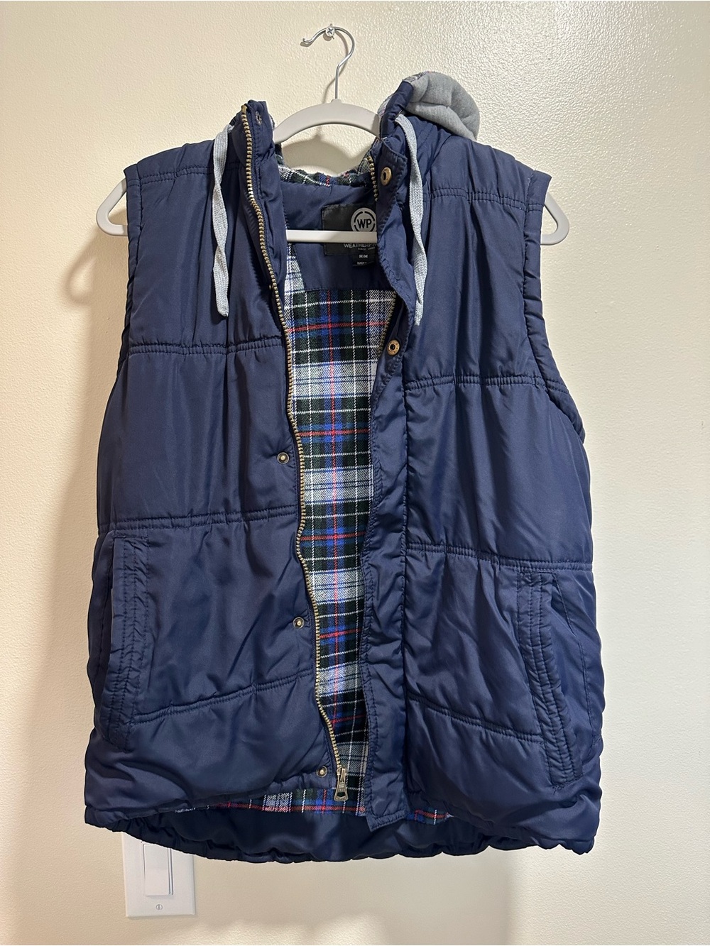 Weatherproof Navy Blue Quilted Hooded Vest